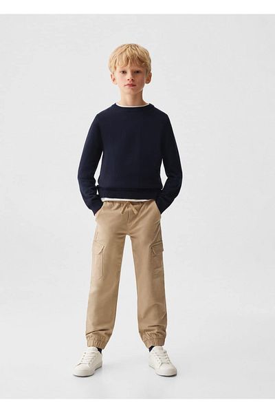 MANGO Kids Cotton Cargo Pants - Relaxed Fit