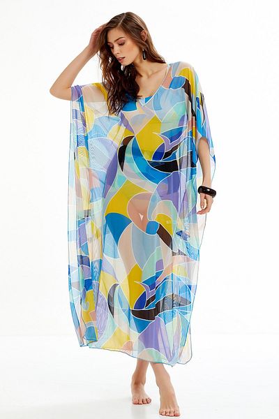 Argento Pareo lung cu model geometric
