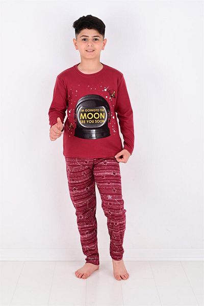 vitmo Set pijama băieți - Moon 1008 bumbac cu mânecă lungă
