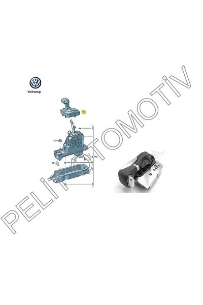 PELİTOTOMOTİV Golf 5 Automatic Gear Shift Knob Gaiter - 1K1713203AG (2004-2009) Complete Set