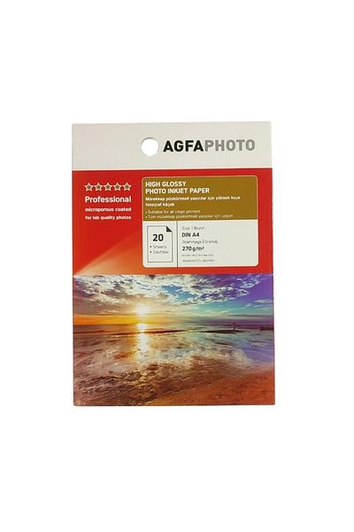 Agfa High Glossy Photo Paper - 210X297 A4, 270Gr, 20 Pcs