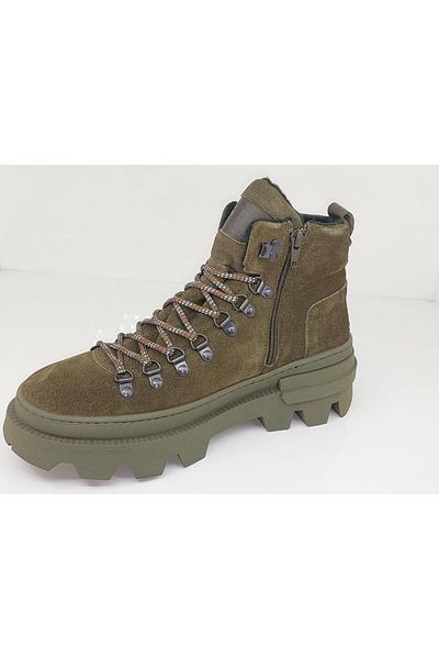 lumberjack Brunellpo 3pr Khaki Suede Leather Comfort Ανδρικές Μπότες Casual Style