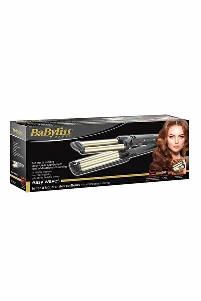 BABYLİSS Easy Waves 200 Derece 3 Isı Ayarlı Titanyum Seramik Kaplama Su Dalgası Wag Saç Maşası Siyah C260E