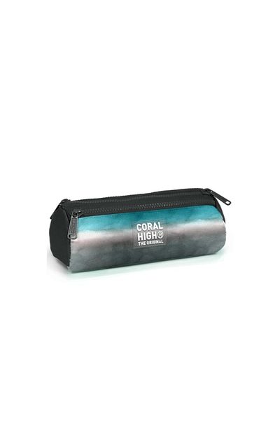 Coral High 22068 Παιδική - Τυρκουάζ γκρι τσάντα με στυλό, τρία διαμερίσματα