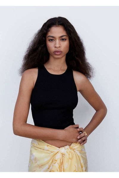MANGO Woman Open Back Knit Blouse