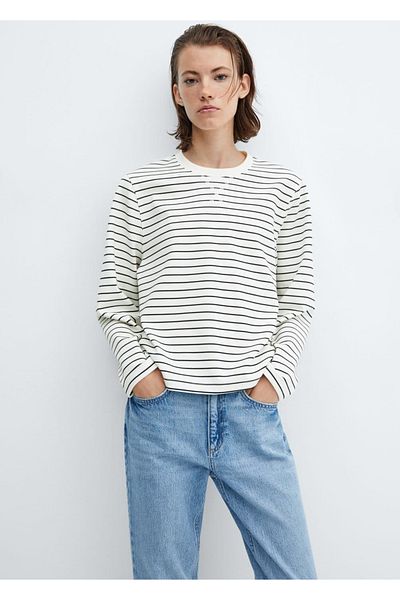 MANGO Woman Gestreifter Pullover