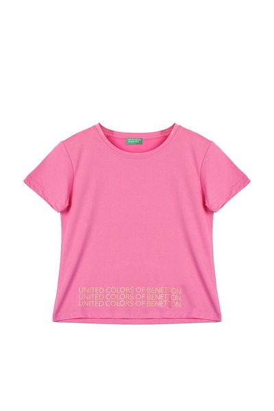 Benetton Tricou roz pentru fete United Colors of Benetton BNT-G21286