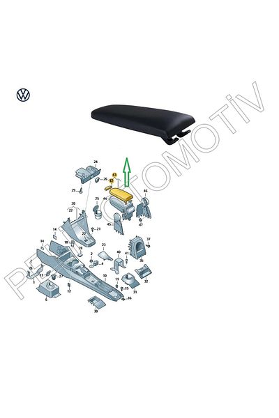 PELİTOTOMOTİV Leather Polo Center Console Armrest Cover - 6r0867173