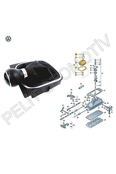 PELİTOTOMOTİV Jetta 2006-2011 Gear 5 Forward Knob and Gaiter - 1k0711113