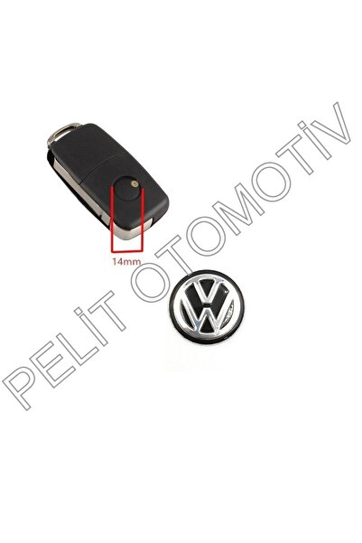 PELİTOTOMOTİV Logo cheie Volkswagen (1 bucată 14 mm) 3b0837891 Negru