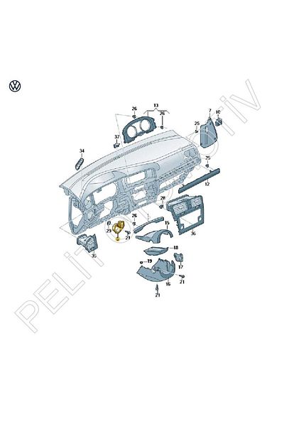 PELİTOTOMOTİV إطار تبديل مصباح الضباب جولف 7 5G1858060ج (2013-2018)