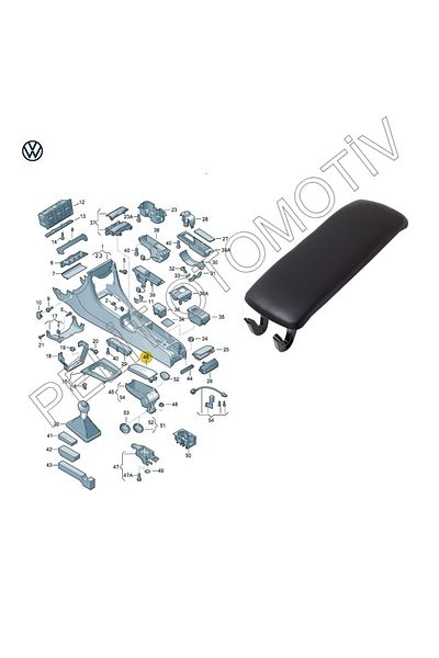 PELİTOTOMOTİV Armrest Cover for Audi A6 (2002-2005) (black Leather) 4b0864245