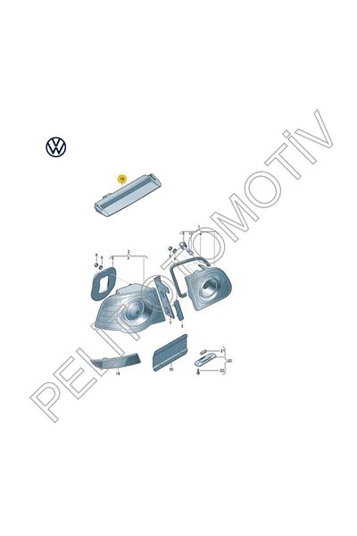 PELİTOTOMOTİV Passat B7 Additional (Additional) Brake Light 3rdStop (2011 - 2014) 3C5945087
