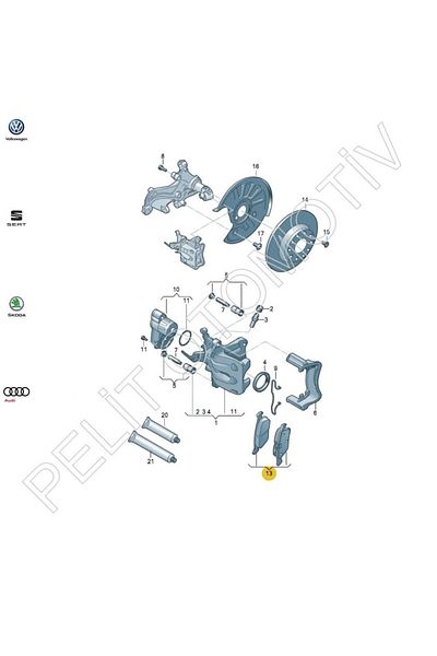 PELİTOTOMOTİV Skoda Karoq Rear Pad Ferado 5Q0698451AD (2018-2022)
