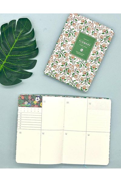 Kağıt Gemi Dükkan Tropical Floral Agenda Notebook Planner-bullet Journal