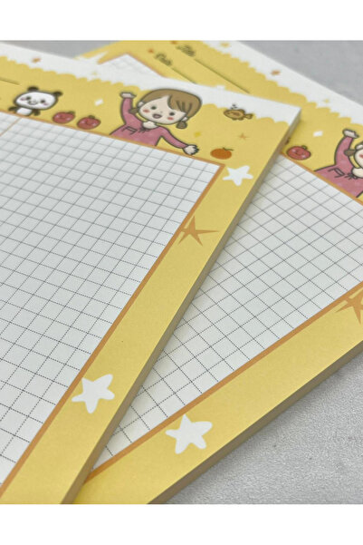 Kağıt Gemi Dükkan Sevimli Kız ve Panda Sarı B5 Not Defteri / Scrapbook / Planlayıcı / Notebook / Bullet Journal