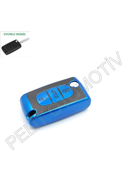 PELİTOTOMOTİV Κάλυμμα κλειδιού Peugeot 207 307 308 407 607 3 κλειδιά Μπλε