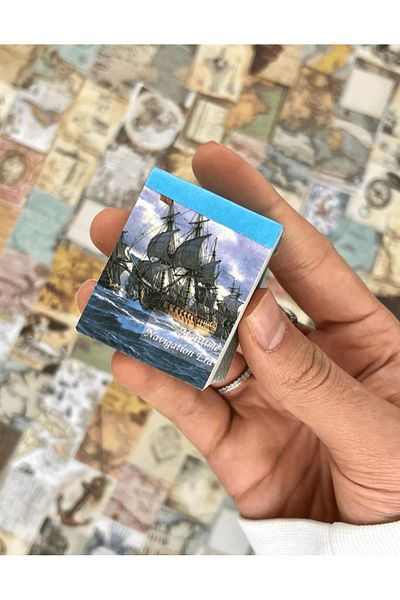 Kağıt Gemi Dükkan مجموعة ورق قصاصات دفتر ملاحظات صغيرة تحت عنوان Maritime Navigation Era مكونة من 400 صفحة/مجلة رصاصة