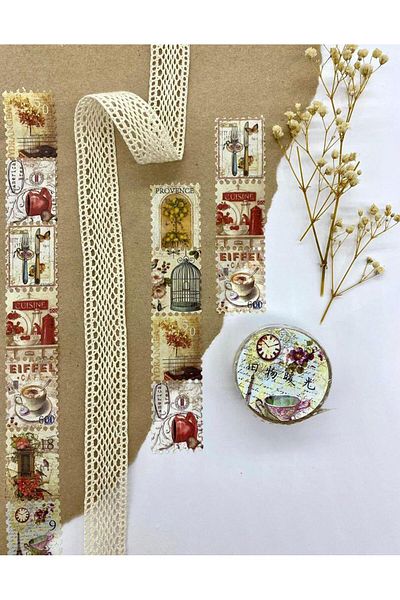 Kağıt Gemi Dükkan Flake Tea Time - Single Single Decal, Washi Tape - Sticker, Bullet Journal, Notebook Decoration