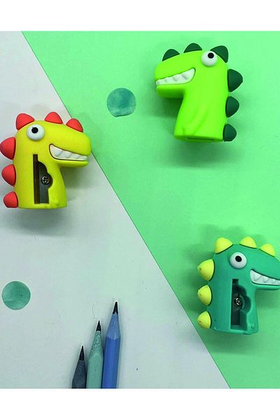 Kağıt Gemi Dükkan Pistachio Green Dinosaur Pencil Sharpener