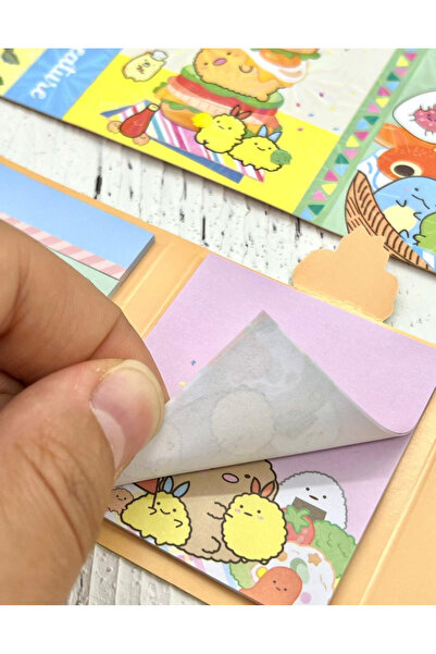 Kağıt Gemi Dükkan Sevimli Sumikko Hamburger Temalı İndeks Sticker/İndex/Postit/Post-it/Kitap Ayracı/Not Kağıdı