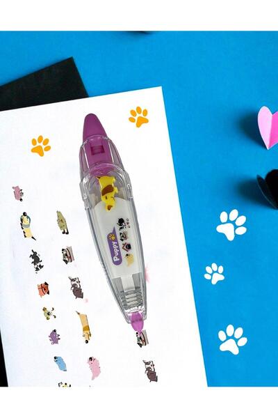 Kağıt Gemi Dükkan Köpek Desenli Süsleme Bandı/Tipeks/Tipex/Şerit Daksil/Düzel...