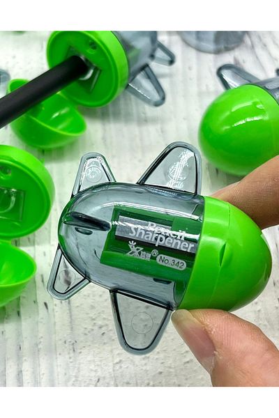 Kağıt Gemi Dükkan Green Tiny Rocket Pencil Sharpener / Pencil Sharpener