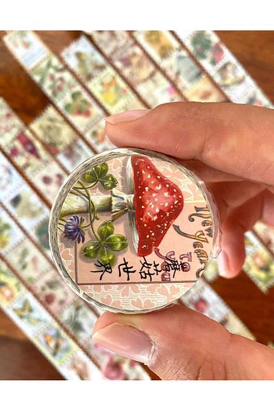 Kağıt Gemi Dükkan Washi Tape Sticker - Flake Mushroom Single Single Decal - Bullet Journal Notebook Decoration