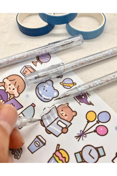 Kağıt Gemi Dükkan Kalem Görünümlü Beyaz Pullu Çelik Uçlu Maket Bıçağı / Sanat Bıçağı / Bullet Journal/Falçata