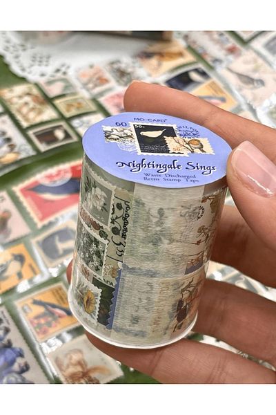 Kağıt Gemi Dükkan ختم فردي بطابع الطيور مع ملصقات شريط واشي / ملصق / ملصق / مجلة رصاصة / تزيين دفتر الملاحظات