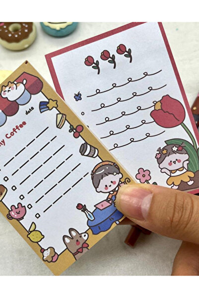 Kağıt Gemi Dükkan Set de 2 post-it-uri galbene și roșii pentru fete drăguțe /...