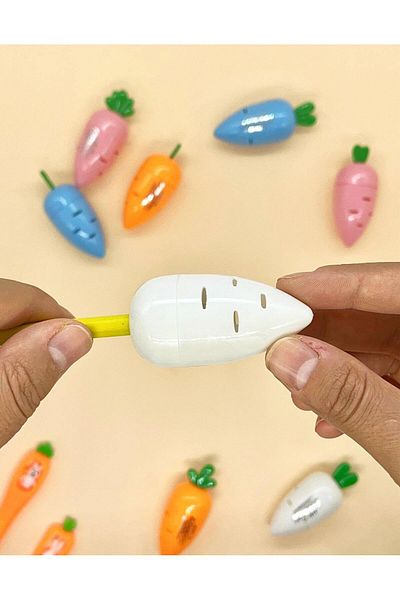 Kağıt Gemi Dükkan White Carrot Pencil Sharpener / Pencil Sharpener