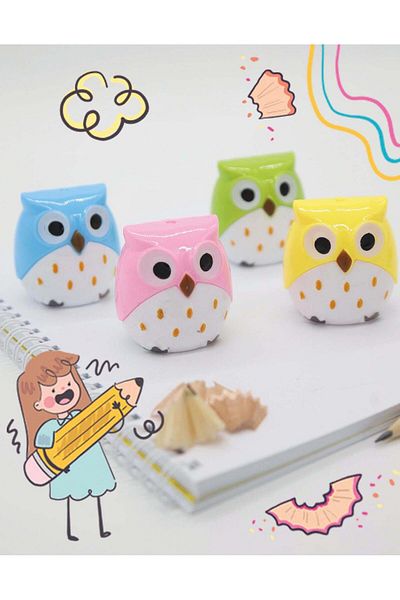 Kağıt Gemi Dükkan Blue Owl Pencil Sharpener