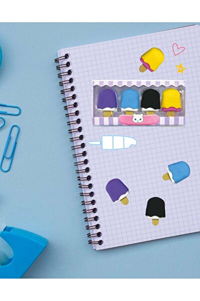 Kağıt Gemi Dükkan Set de 4 gumă de șters cu aromă de înghețată