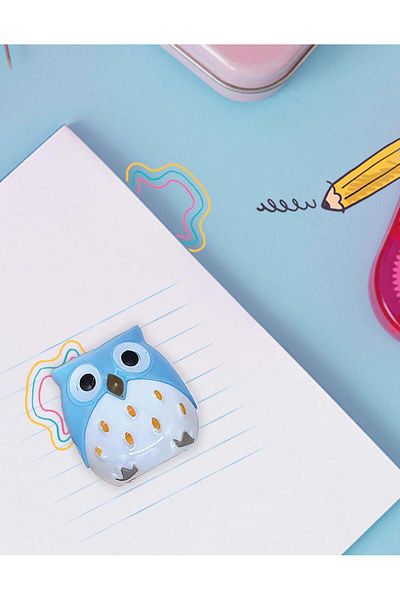 Kağıt Gemi Dükkan Blue Owl Pencil Sharpener
