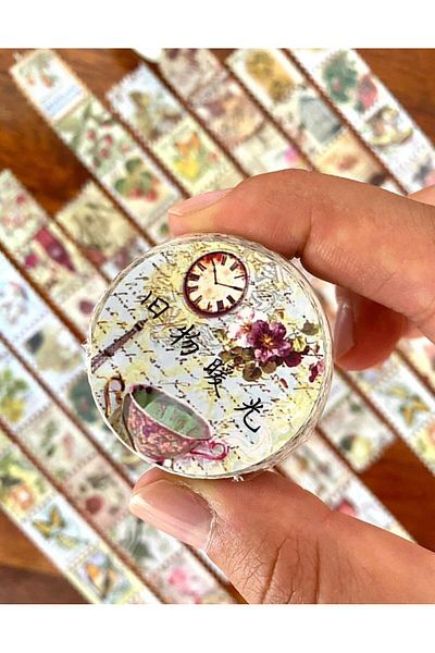 Kağıt Gemi Dükkan Flake Tea Time - Single Single Decal, Washi Tape - Sticker, Bullet Journal, Notebook Decoration