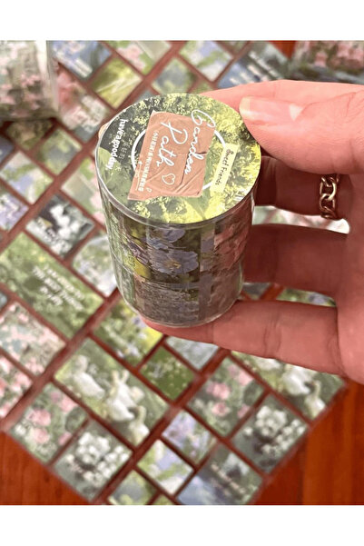 Kağıt Gemi Dükkan زهور خضراء لممر الحديقة 2 متر 140 قطعة ملصق شريط واشي/شريط ...