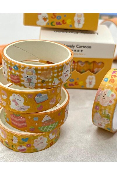 Kağıt Gemi Dükkan Lovely Cartoon Orange 4-Piece Washi Tape Set (4*2m) / Washi Tape/Masking Tape/Patterned Tape