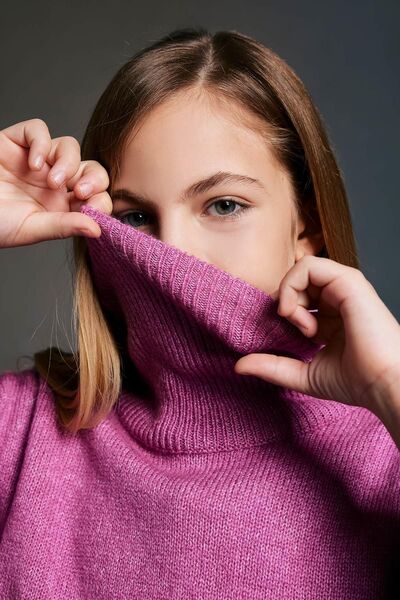 DeFacto Dívčí úpletové šaty s dlouhým rukávem - B0247a823wn