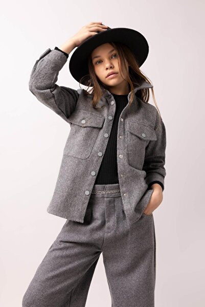 DeFacto Girl's Oversize Fit Wide Fit Flannel Long Sleeve Shirt A9228A823Wn