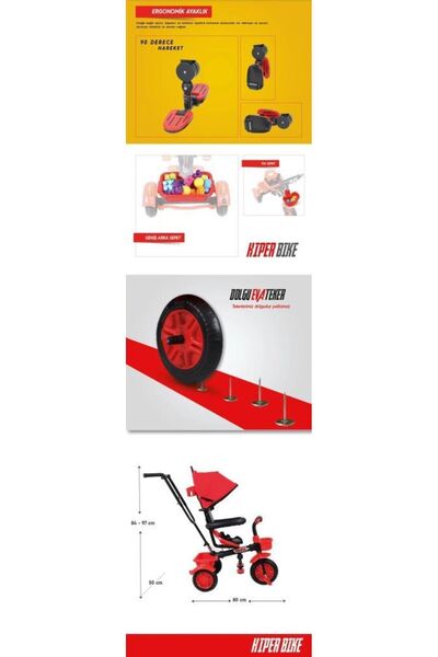 Rival 1 Yaş Rv501 Hiper Bike Ebeveyn Kontrollü 3 Tekerli Çocuk Bisikleti Antrasit