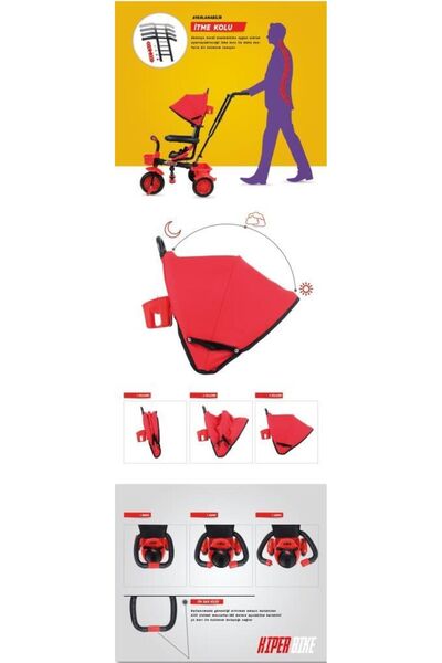 Rival 1 Yaş Rv501 Hiper Bike Ebeveyn Kontrollü 3 Tekerli Çocuk Bisikleti Antrasit