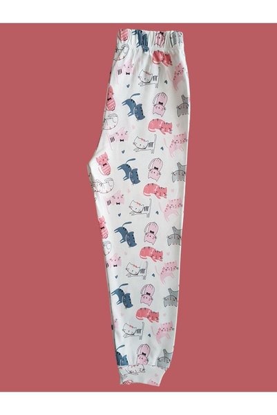Çamaşır Bahçesi Short-Sleeved Patterned Kids Pajama Set #printedkidspajamas #catpatternpajamas #laundrygarden
