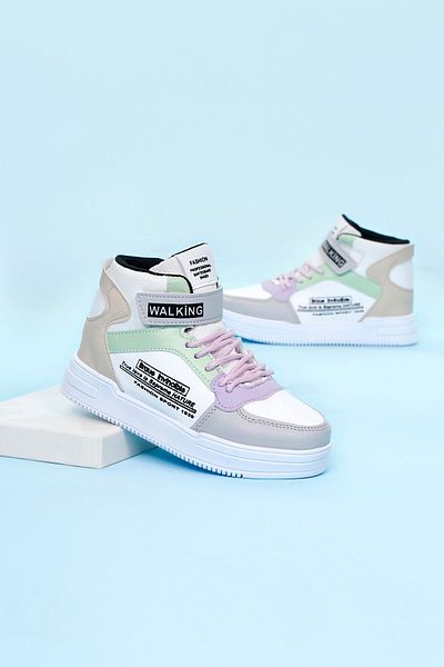 AYN-Shoes Аква зелено-лилави унисекс високи баскетболни обувки