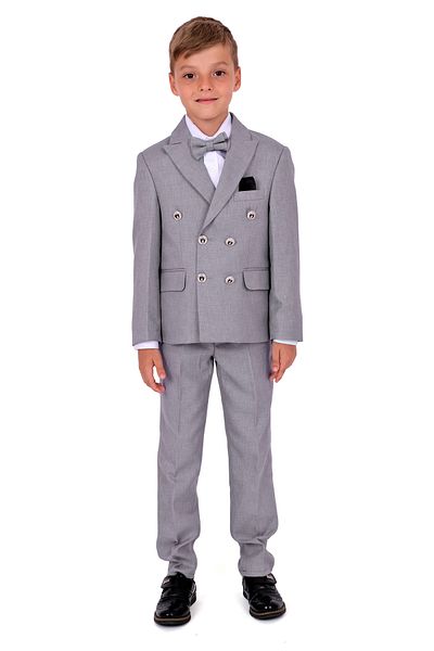 Merdia Italian Cut Jacket Suit for Boy - Handkerchief Detailed Jacket, Shirt, Pants, Bow Tie