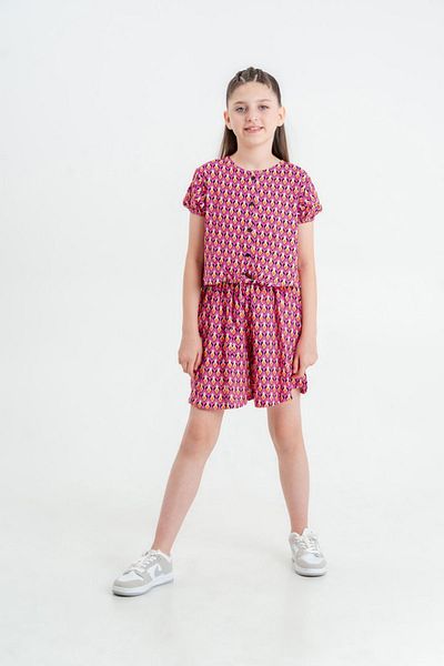 HAUSEkids 10-13 Years Elfida Girl's Shorts Suit - Fuchsia