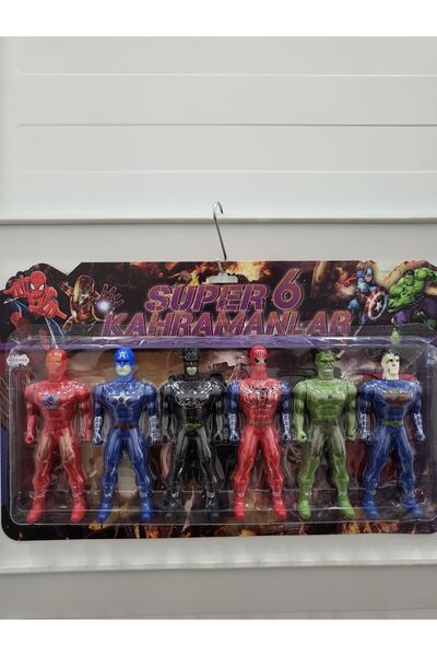 KARGO TOPTANCISI Işıklı Süper Kahramanlar 6'lı Kartela Set