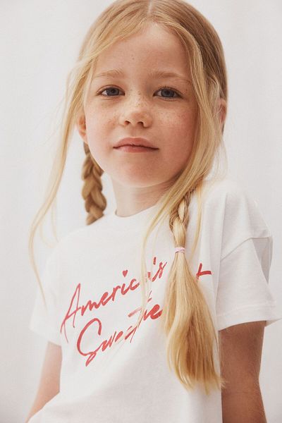 Let's Wear Tricou premium pentru fete - Imprimat America's Sweatheart, decolteu