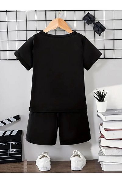 Let's Wear Детска базова тениска с щампа на мече