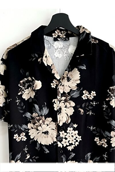 Hazhers Ανδρικό πουκάμισο Oversize Καλοκαιρινό πουκάμισο με κοντό μανίκι